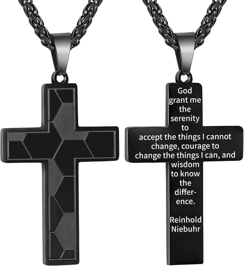 GLITTO Store Soccer Cross Necklace for Boys Men Stainless Steel Bible Verse Pendant with20+2 Inch First Communion Baptism Religious Sports Jewelry Gift - Image 1
